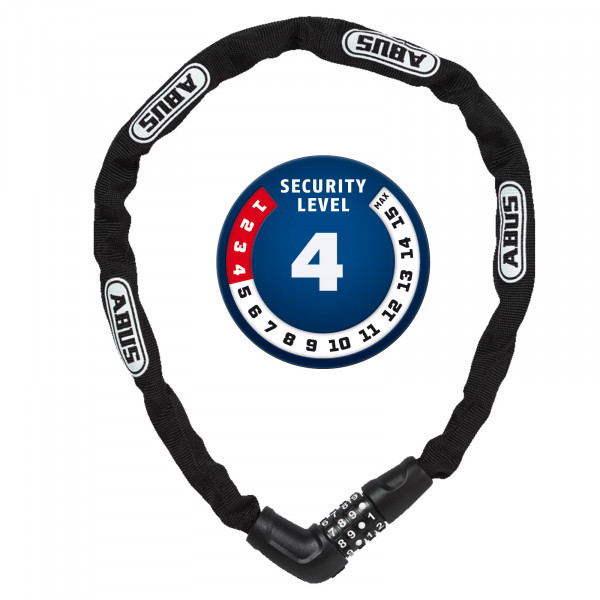 ABUS Zahlen Kettenschloss Steel-O-Chain 5805C/75 schwarz 5x750mm Level4