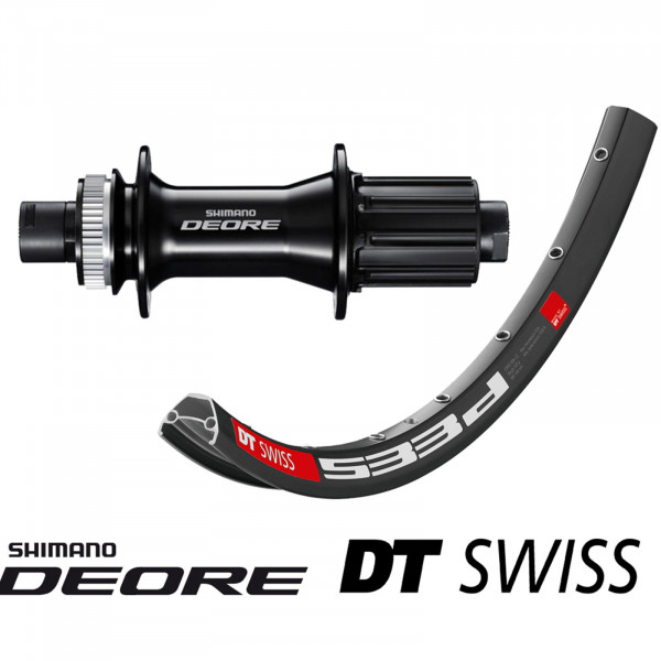 Hinterrad Laufrad 27,5" DT Swiss 533D schwarz/Deore 6010 Steckachse 12x142 schwarz/Niro sw