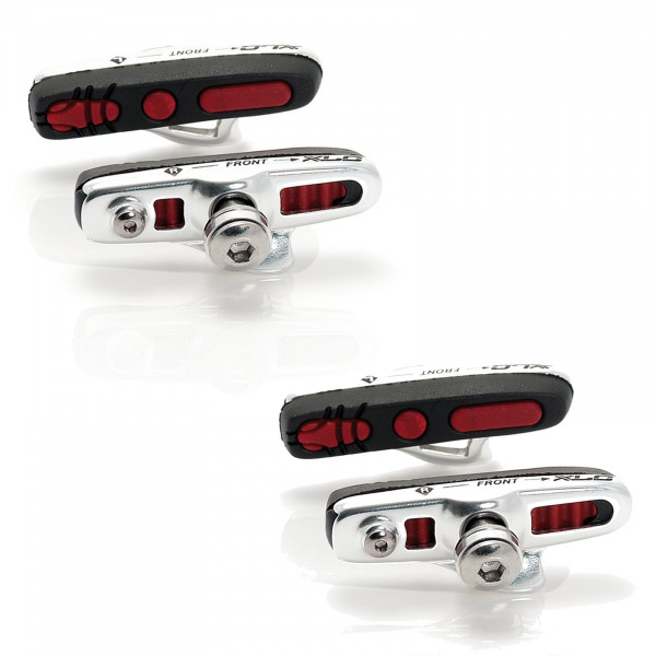 XLC Rennrad Bremsschuhe Cartridge BS-R04 55mm ABS silber/schwarz/rot 2-Paar