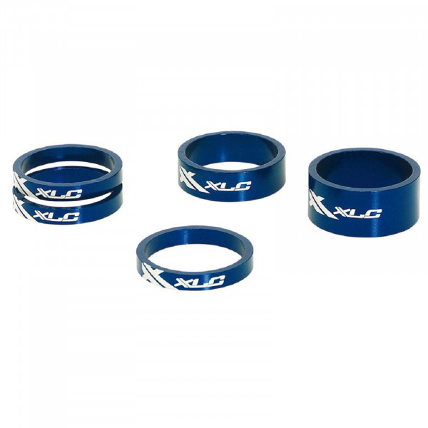 XLC A-Head Spacer-Set AS-A02 1 1/8 Zoll 5/10/15mm Alu blau