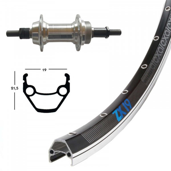 HINTERRAD Laufrad 28" ALU Exal ZX19 schwarz Schraubkranz silber