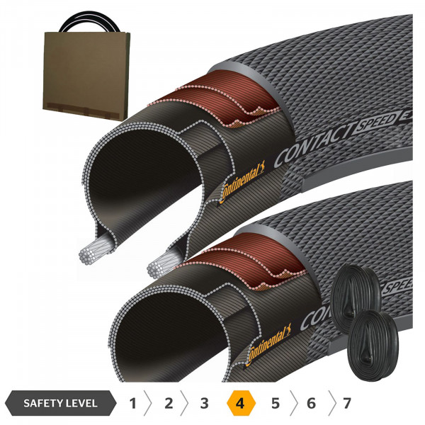 2x Continental Reifen Contact Speed 28-622 | 28x1.10 schwarz m/o Schläuche