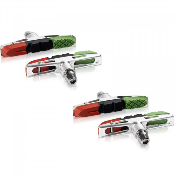 XLC V-Brake Bremsschuhe Cartridge BS-V13 72mm 3-farbig 2 PAAR