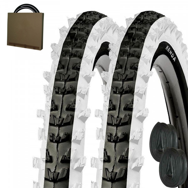 2x Kenda MTB Fahrrad Reifen K-829 20x2.00 | 50-406 schwarz/weiß m/o Schläuche
