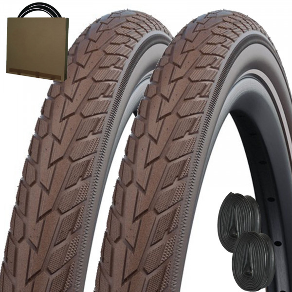 2x Schwalbe Reifen Road Cruiser HS484 28x1.60 | 42-622 braun Reflex mit/ohne Schläuche