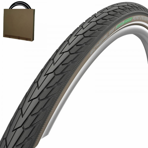 Schwalbe Reifen Road Cruiser HS484 28x1.60 | 42-622 GREEN K-Guard schwarz/Coffee Reflex