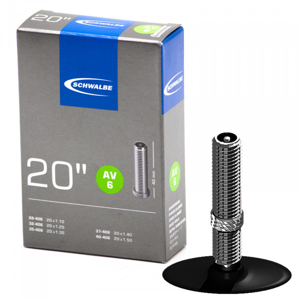 Schwalbe Fahrradschlauch 20 Zoll AV6 28-40-406 20x1.10-1.50"