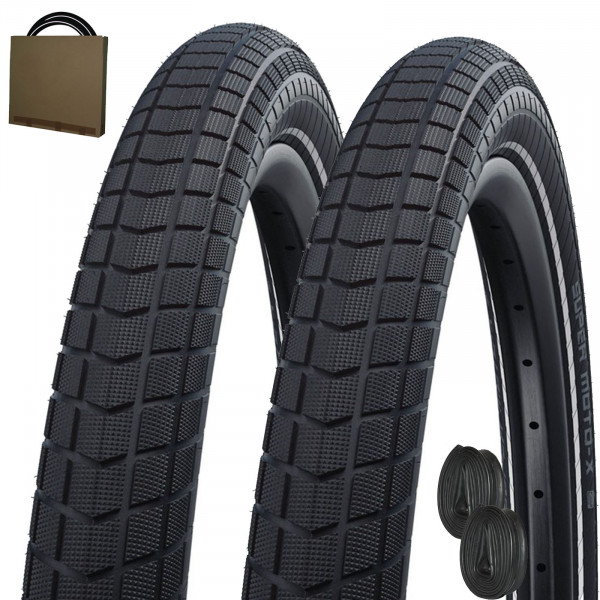 2x Schwalbe Reifen Super Moto-X HS439 GreenGuard 20x2.40 | 62-406 schwarz Reflex m/o Schläuche