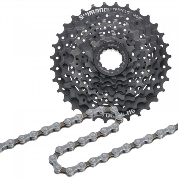 Shimano Kassette HG31 8-fach 11-34 Zähne + Fahrradkette HG40 116Q Verschleißset