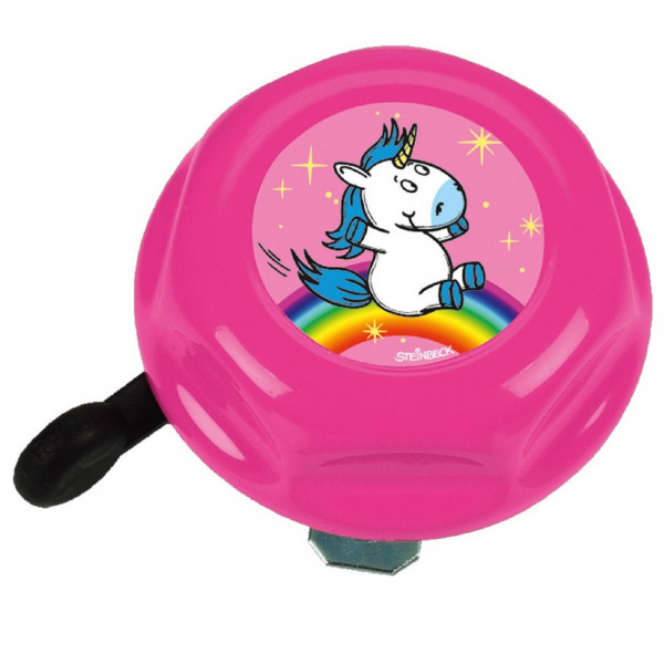 Glocke Einhorn 55mm pink mit Motiv