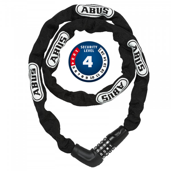 ABUS Zahlen Kettenschloss Steel-O-Chain 5805C/110 schwarz 5x1100mm Level4