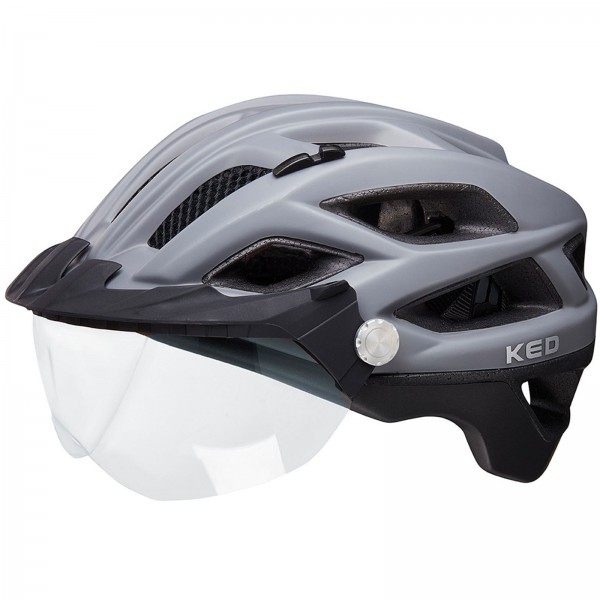 KED MTB Fahrradhelm mit Schutzbrille COVIS LITE grau matt