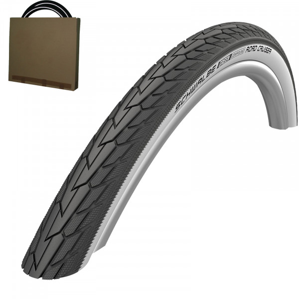 Schwalbe Reifen Road Cruiser HS484 GREEN K-Guard 26 -28 schwarz/weiß