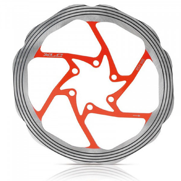 XLC Bremsscheibe BR-X58 160mm 6-loch silber/rot CNC-Reibring
