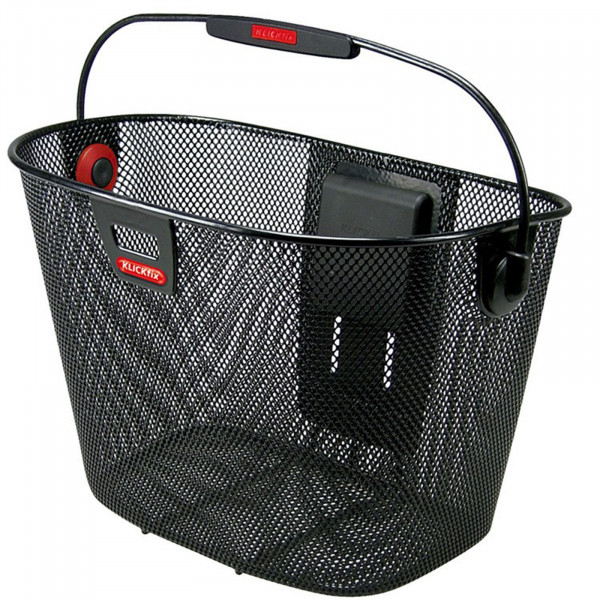KLICKFIX Vorderradkorb Lampenclip UNILUX engmaschig schwarz