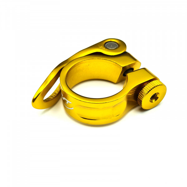 CONTEC Sattelklemme SC-303 Ø 34,9mm o. 31,8mm gold m. Schnellspanner Klemmring