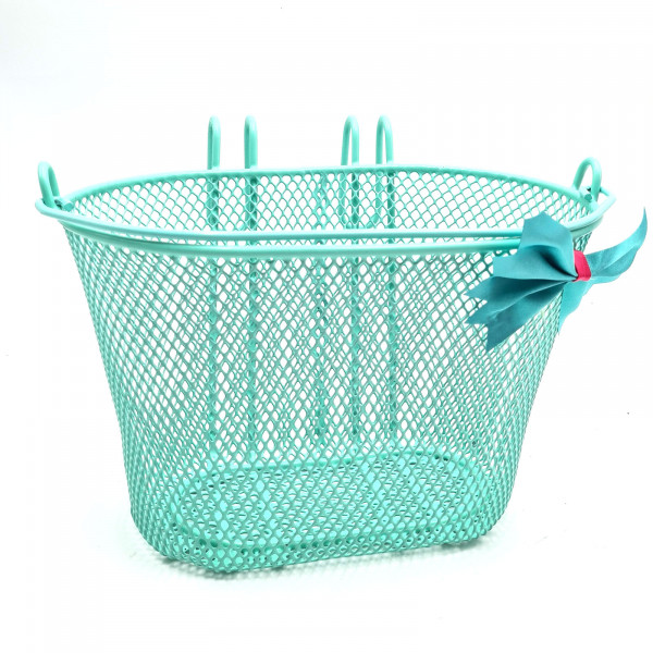 Basil Vorderrad Kinderkorb Jasmin 28x20x19cm grün/Schleife engmasch. Lenkerhaken