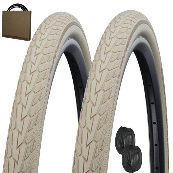 2x Schwalbe Reifen Road Cruiser HS484 28x1.60 | 42-622 creme Reflex mit/ohne Schläuche
