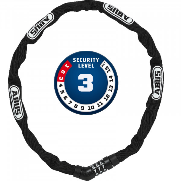 ABUS Zahlen Kettenschloss Steel-O-Chain 4804C/75 schwarz 4x750mm Level3