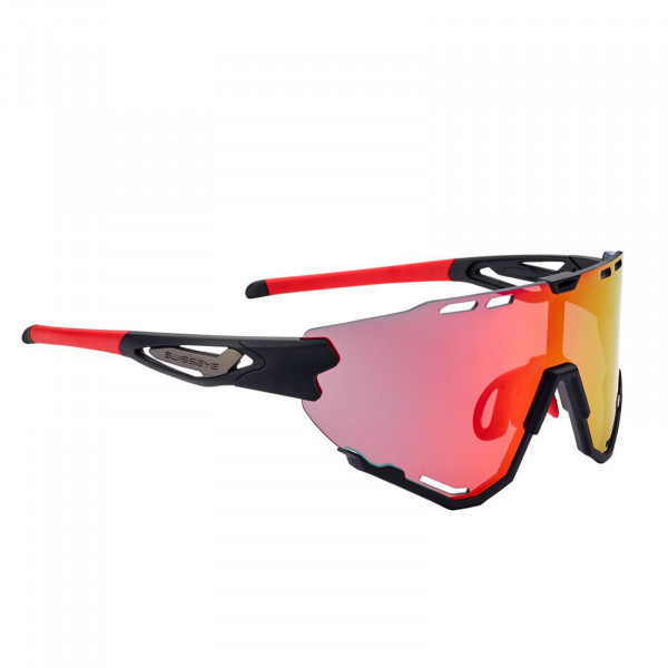 Swisseye Sonnenbrille Mantra Rahmen schwarz matt-rot / Polycarbonatscheiben smoke BR Revo