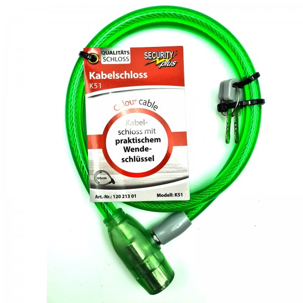 Kabelschloss Kinder 80cm verschiedene Farben