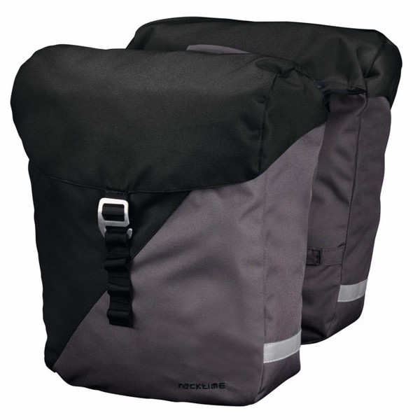 Racktime System-Doppeltasche Vida schwarz/grau inkl. Snapit