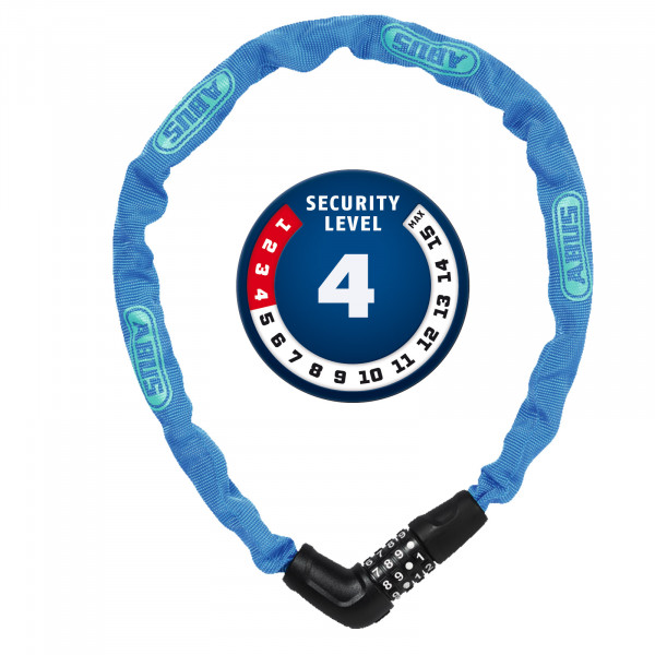 ABUS Zahlen-Kettenschloss Steel-O-Chain 5805C/75 blau 5x750mm Level4