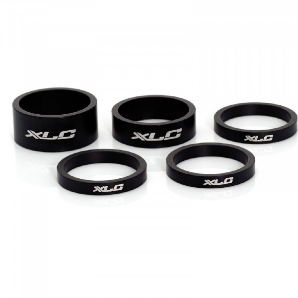 XLC A-Head Spacer-Set AS-A02 1 Zoll 5/10/15mm Alu schwarz matt