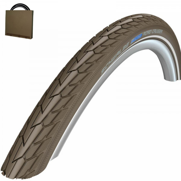 Schwalbe Reifen Road Cruiser HS484 28x1.60 | 42-622 GREEN K-Guard Coffee Reflex