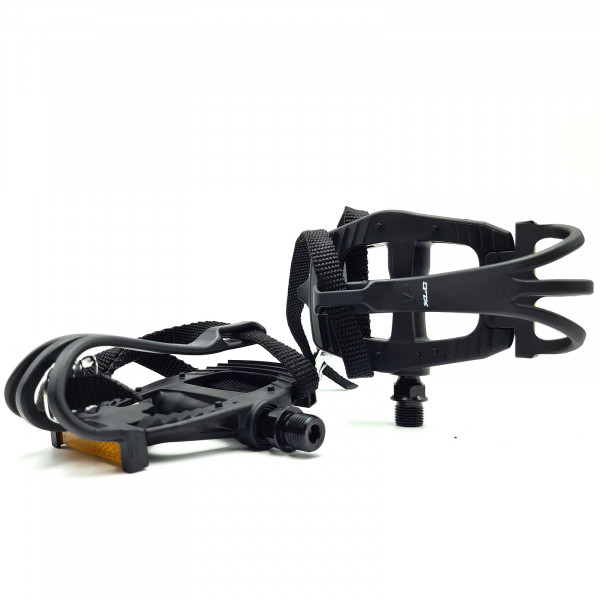 XLC Road Pedale PD-R01 einseitig schwarz mit Haken und Riemen