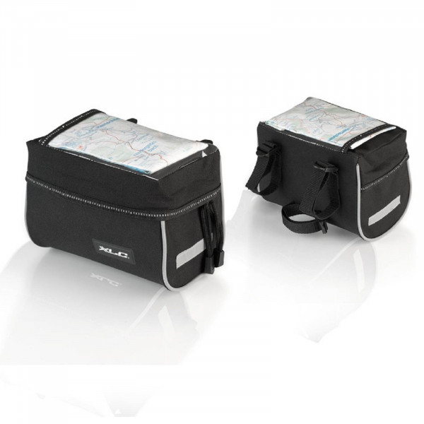 XLC Lenkertasche Traveller BA-S69 schwarz/anthrazit Klettbandbefestigung