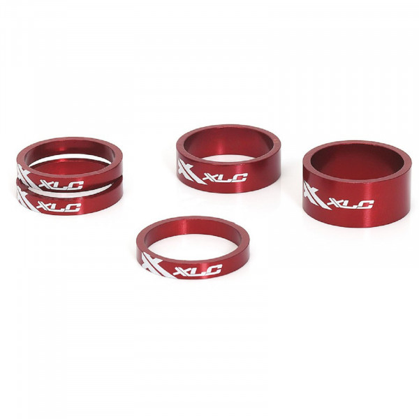 XLC A-Head Spacer-Set AS-A02 1 1/8" 5/10/15mm Alu rot