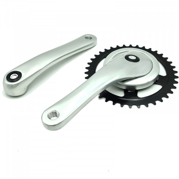 Pieper Kurbelsatz Alu Rock 170mm 38 Zähne silber/schwarz 1-fach