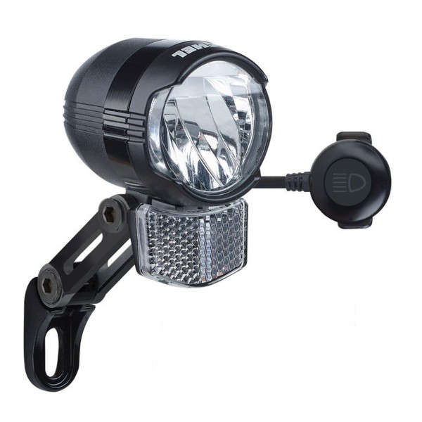 Büchel LED Scheinwerfer 60/100-Lux E-BIKE Shiny FL mit Halter/Reflektor