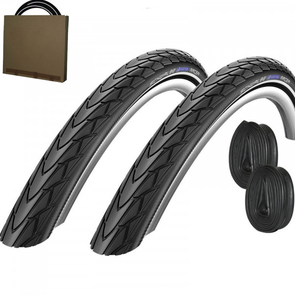 2x Schwalbe Reifen Marathon Racer HS429 26-28 Zoll RaceGuard schwarz Reflex m/o Schläuche