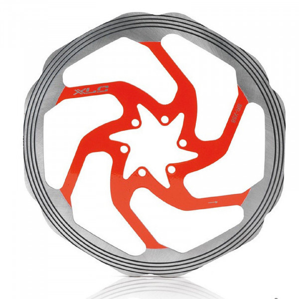 XLC Bremsscheibe BR-X58 203mm 6-loch silber/rot CNC-Reibring